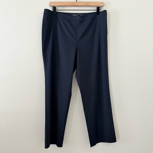 Lafayette 148 New York Bleecker Wool Stretch Straight-Leg Crop Pants Navy Sz 10 - Picture 4 of 15